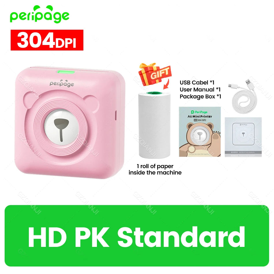 PeriPage A6 Mini Fotodrucker 304 DPI Bluetooth Tragbar