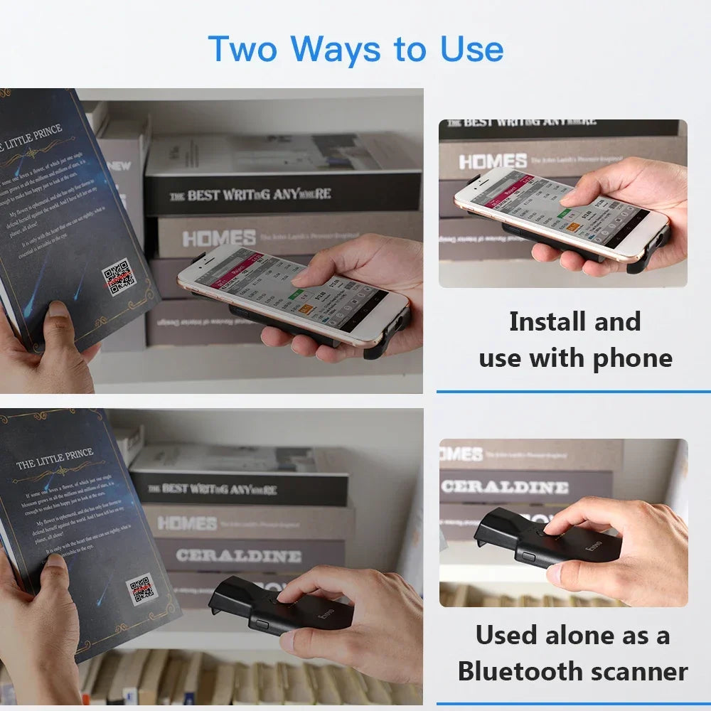 Tragbarer 2D Barcode Scanner mit USB & Bluetooth