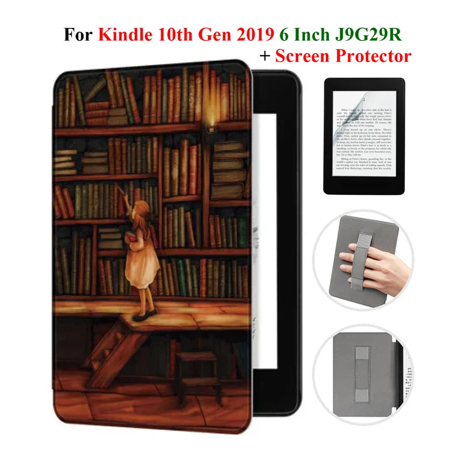 Hülle + Folie für Kindle 10. Gen 6 Zoll