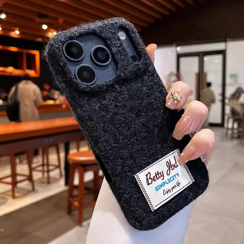 3D Herbst Winter Plüsch Hülle für iPhone 17 ProMax