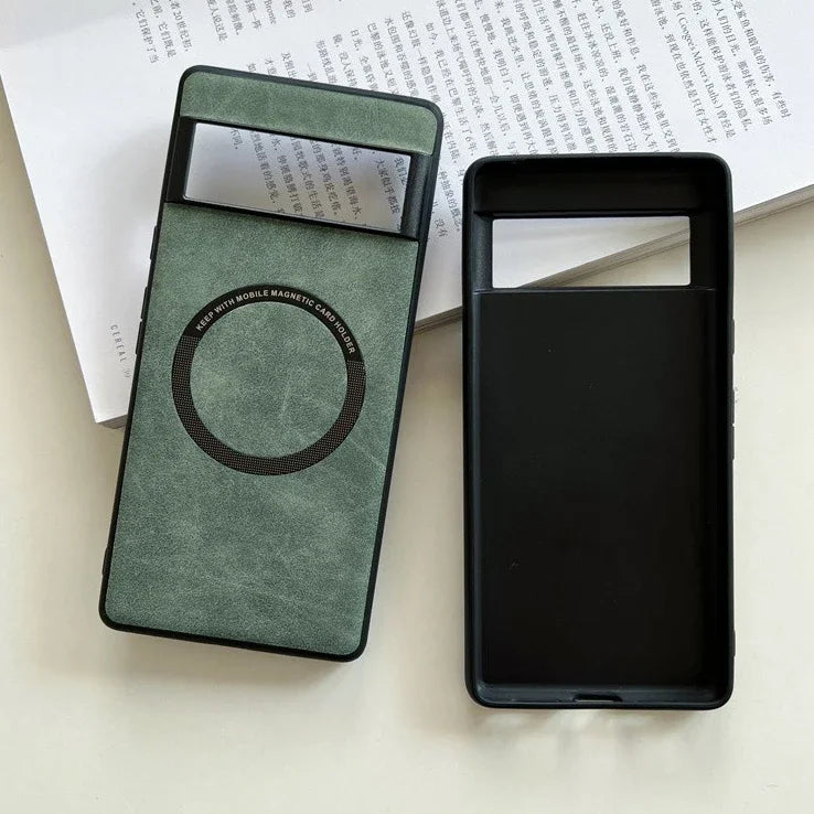 Étui Magsafe en cuir de luxe pour Pixel