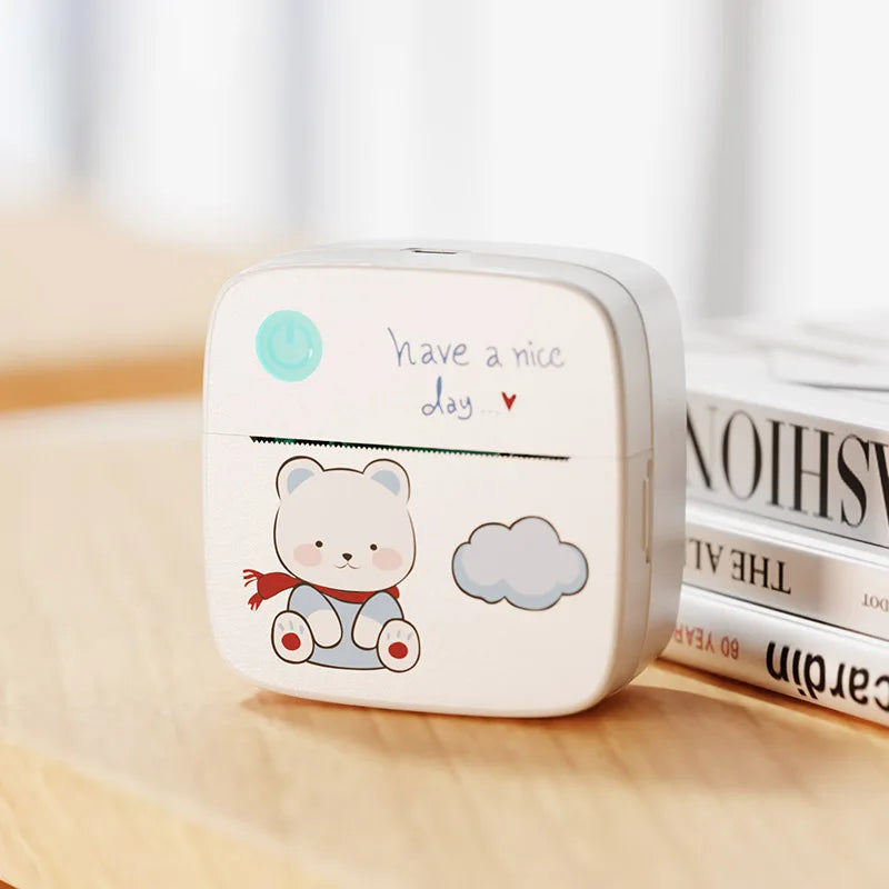 Portable mini thermal printer with Bluetooth, no ink required