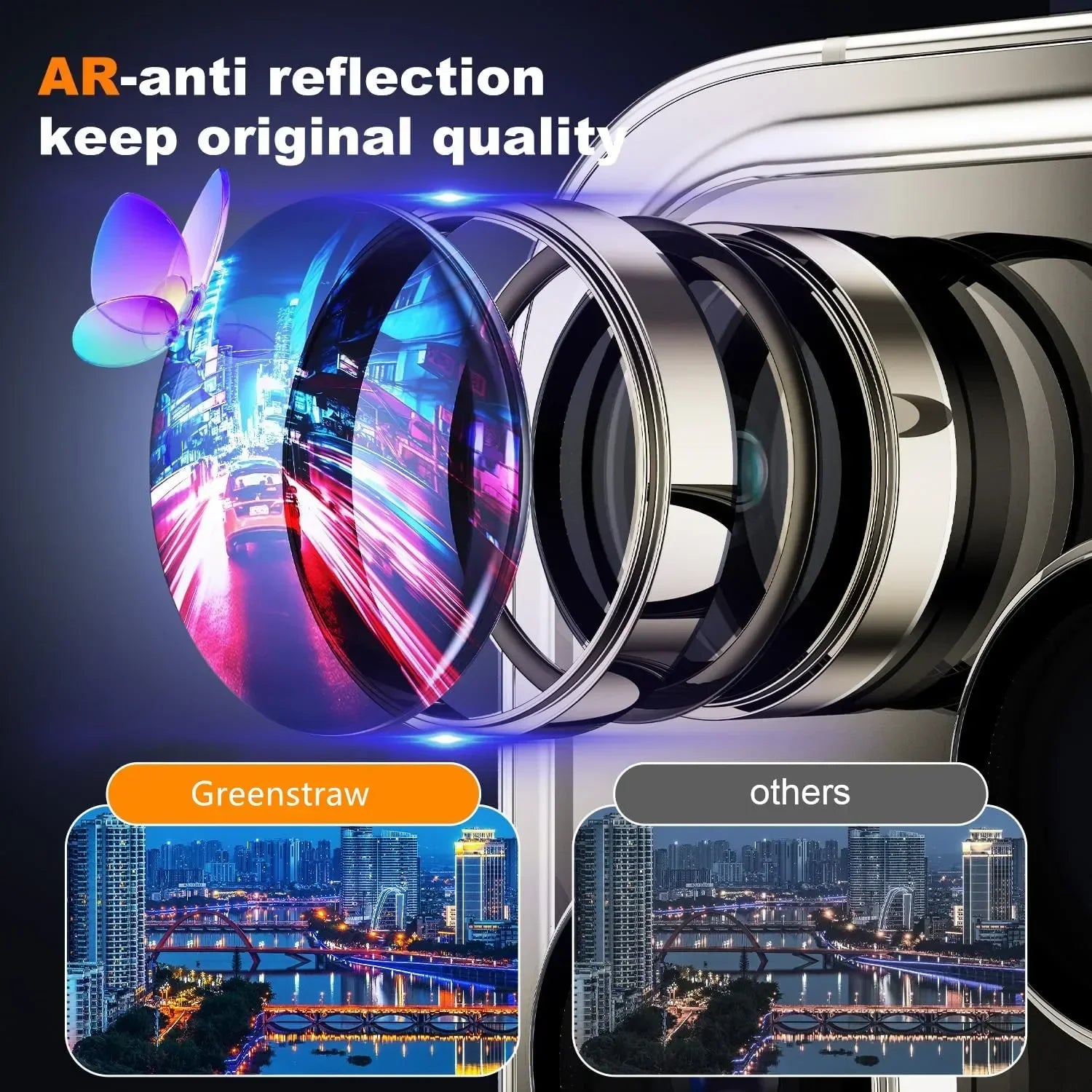 Titanium camera lens protector for iPhone 17 Pro Max