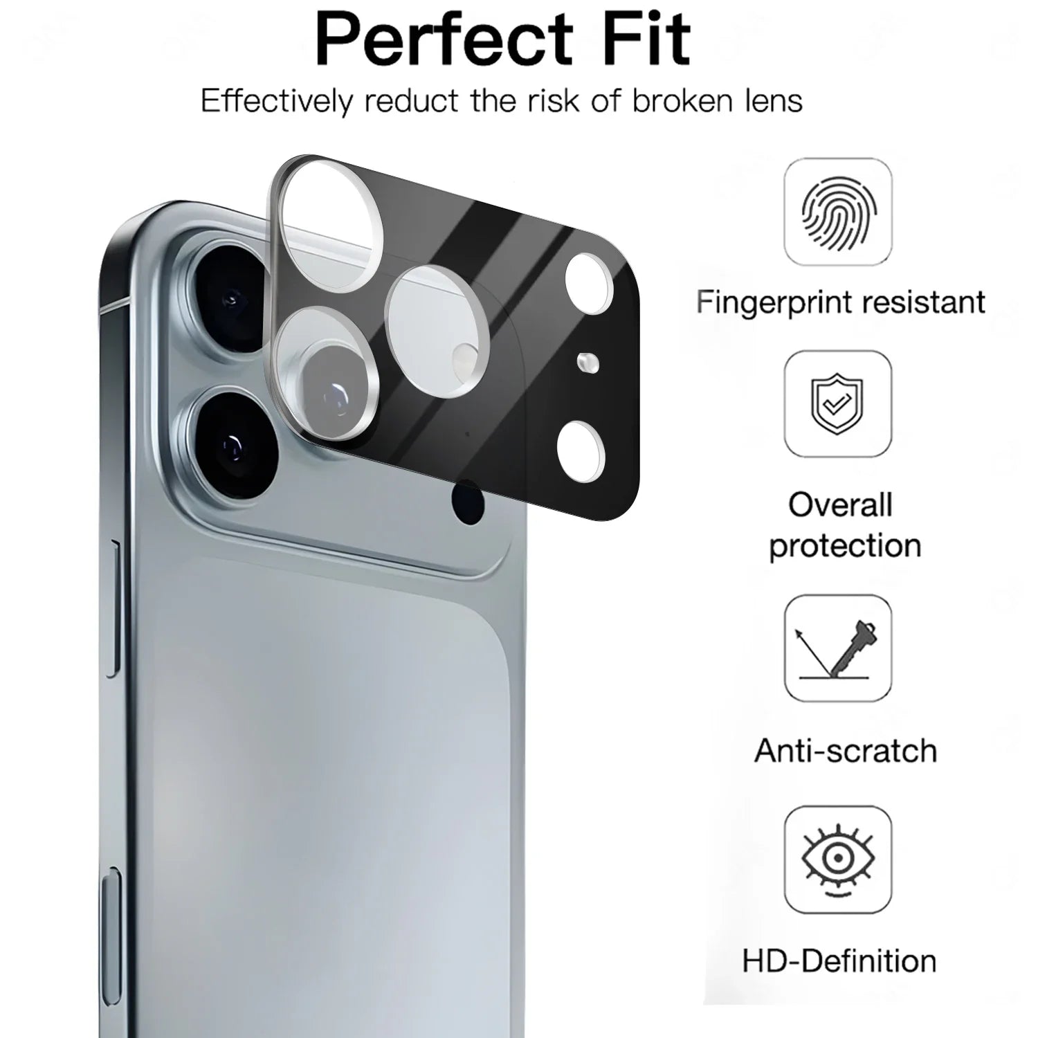 Camera lens protector glass for iPhone 17 series