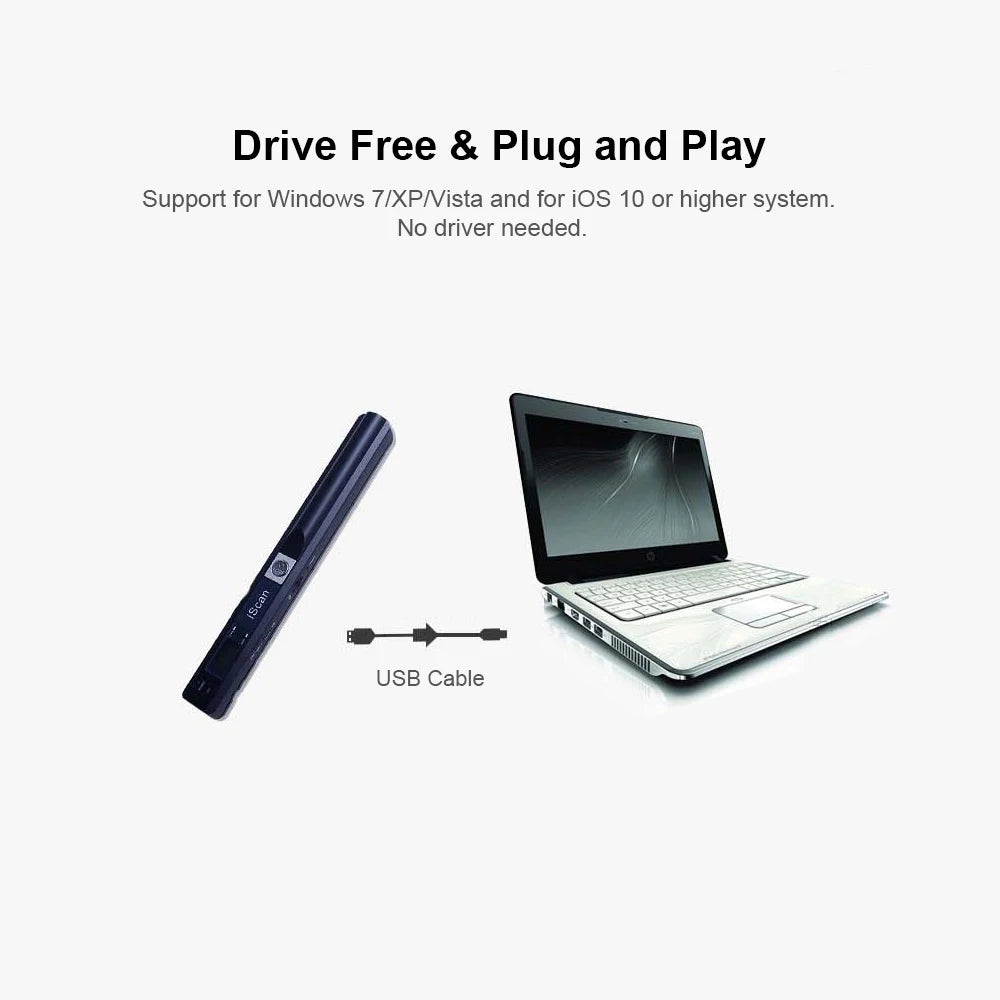 Mobiler Handscanner für Dokumente und Bücher A4 PDF