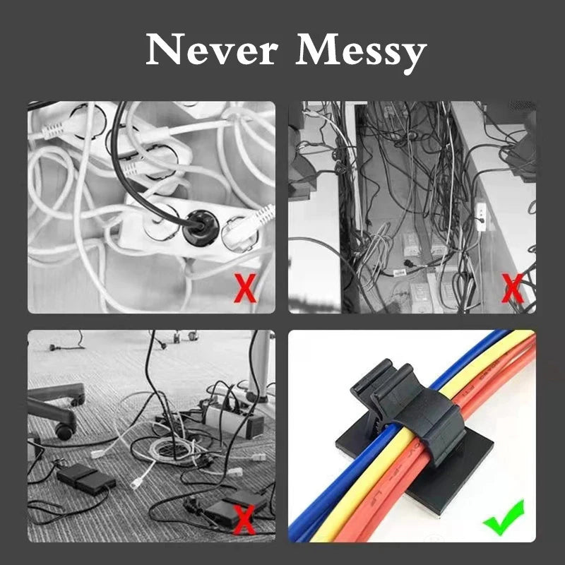 Self-adhesive cable clips for cable management at home
