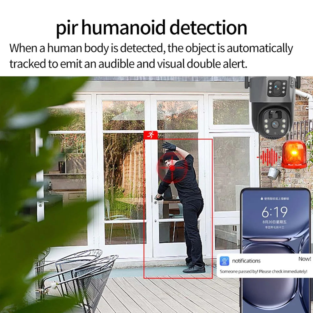 4K 8MP WLAN Solarkamera mit PTZ und Dual-Objektiv