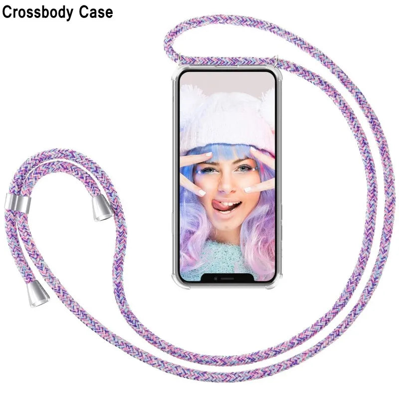 Klare Crossbody Lanyard Hülle mit Umhängeband