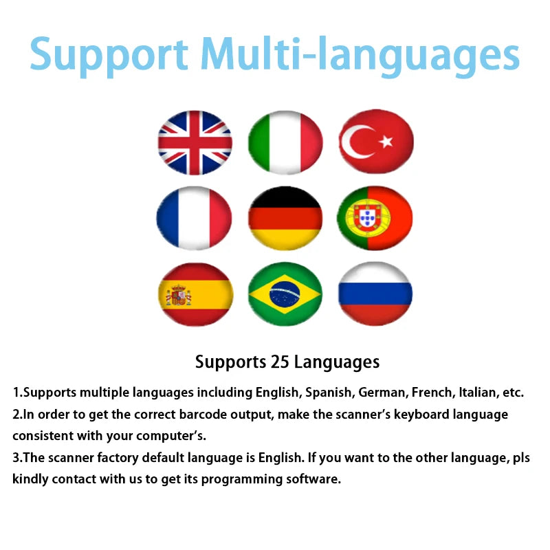 Tragbarer Mini Bluetooth Barcode Scanner mit Display