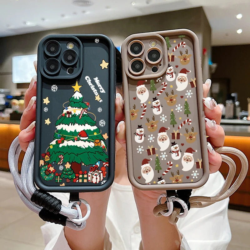 Weihnachtsmuster Lanyard Hülle für Samsung S25