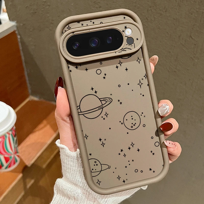 Cartoon Silikonhülle für Google Pixel 9 Pro, Stoßfest