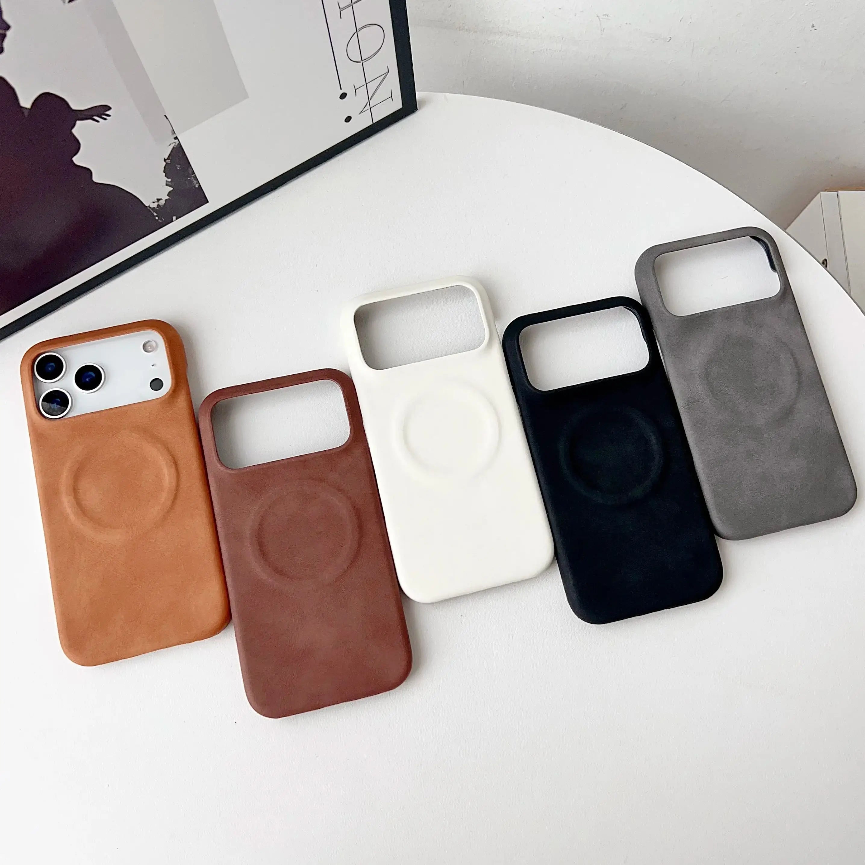 Retro Lederhülle Magnetisch für iPhone mit Magsafe