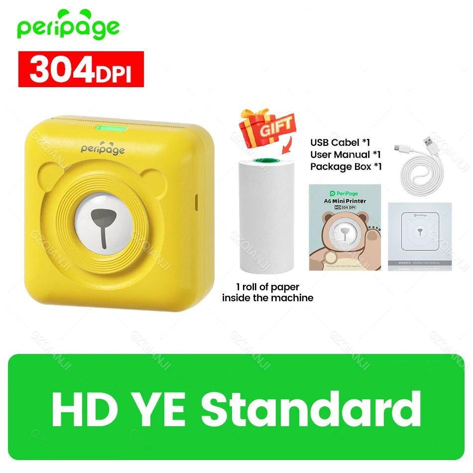 PeriPage A6 Mini Fotodrucker 304 DPI Bluetooth Tragbar