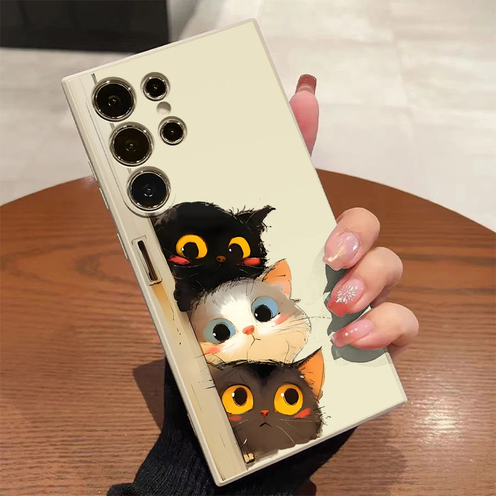 Cute cat case for Samsung Galaxy models