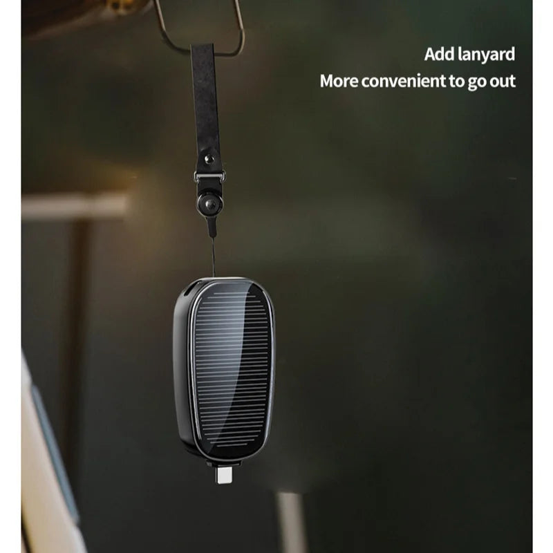 Solar Mini Powerbank 1200mAh Tragbarer Schlüsselanhänger