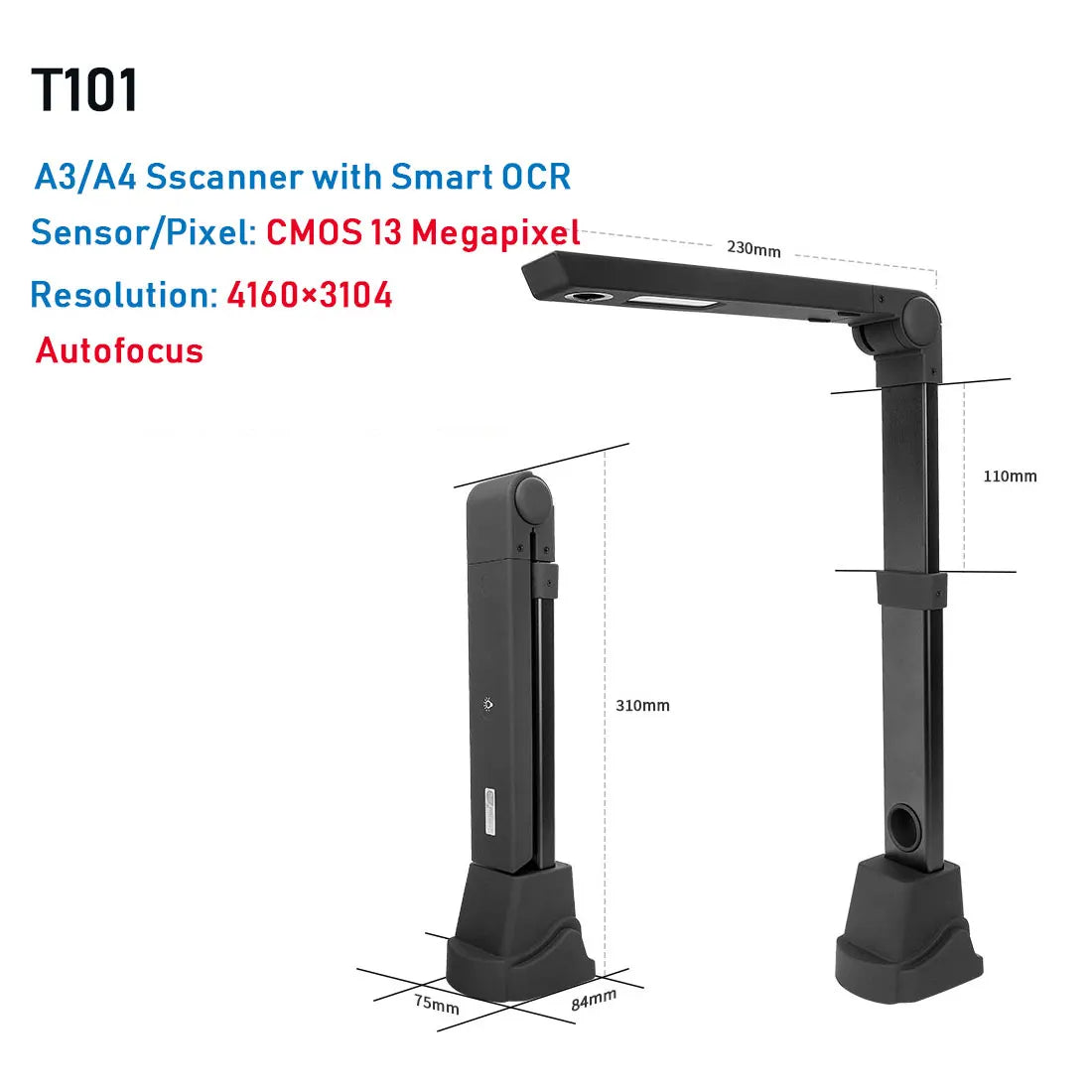 Automatischer Dokumentenscanner mit OCR & LED Lampe