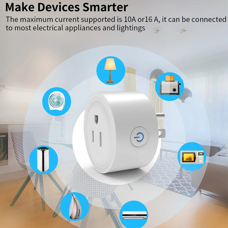 Smart WiFi Steckdose US 10A mit Timer und Alexa