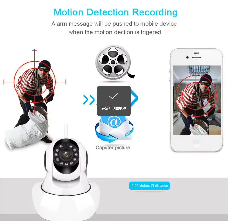 WLAN IP-Kamera Innen mit App, 1080P, Bewegungssensor