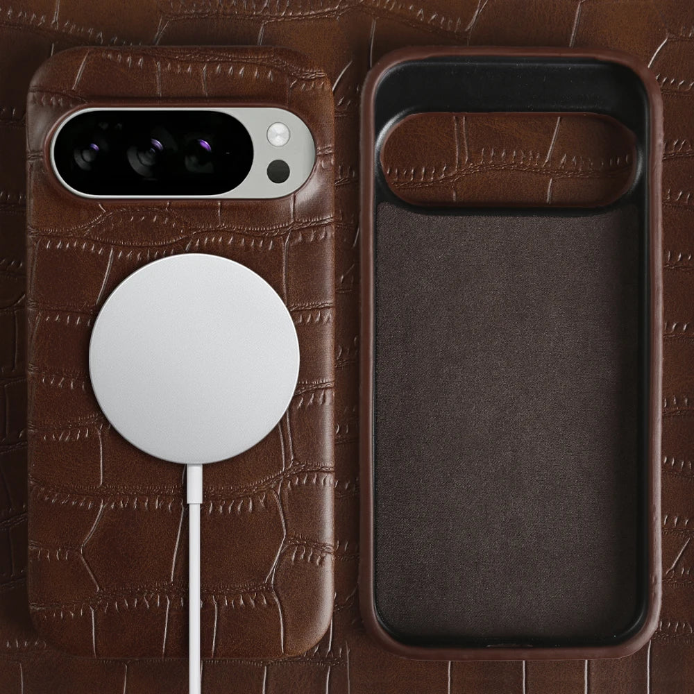 Magnetische Magsafe Lederhülle für Google Pixel 10