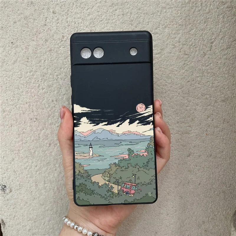 Anime Landschaft Hülle für Pixel 6–8 Pro