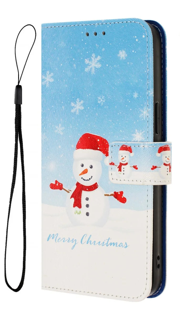 Weihnachtliche Flip-Wallet Hülle für Google Pixel