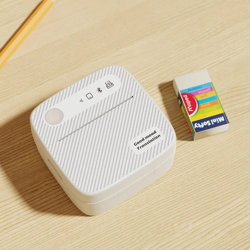 Portable mini label printer for photos and labels