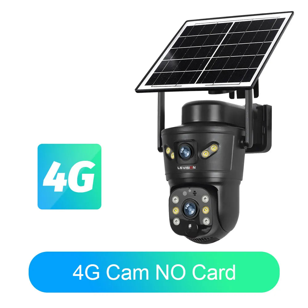 4G Solar Outdoor Camera 8MP Dual Lens PIR Night Vision