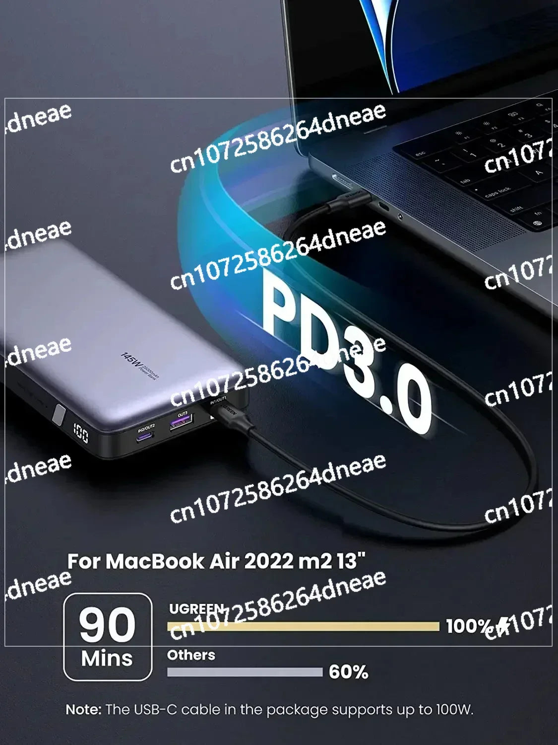 High-performance power bank 25000mAh 145W fast charging