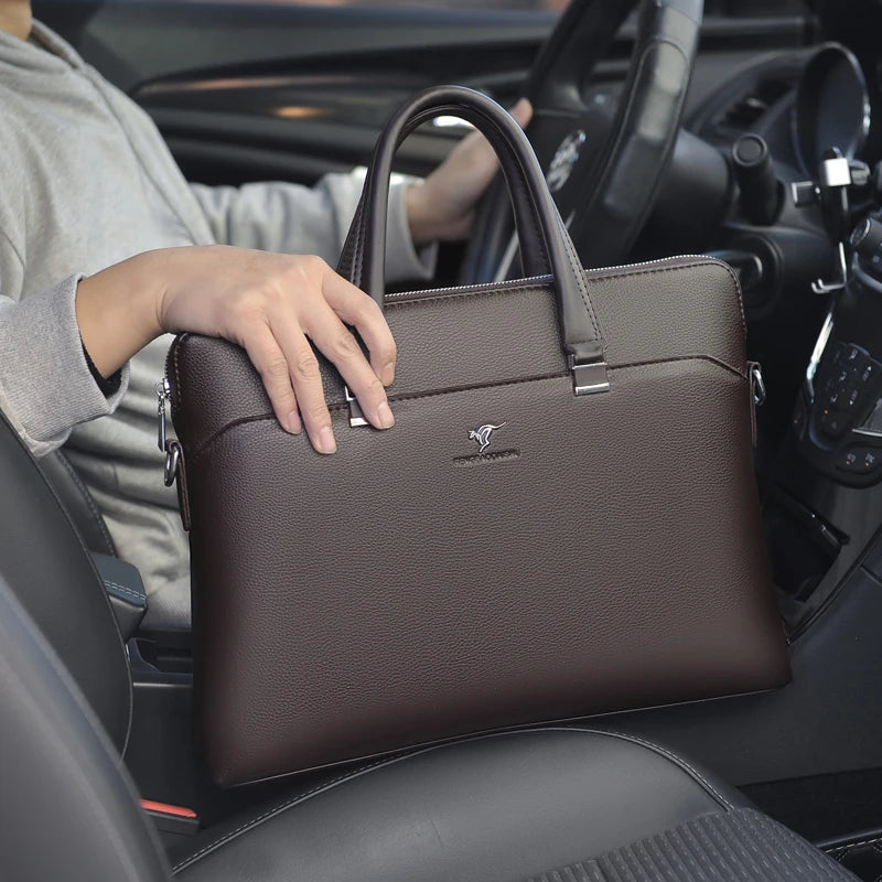 Marken Leder Aktentasche Herren 15,6 Zoll