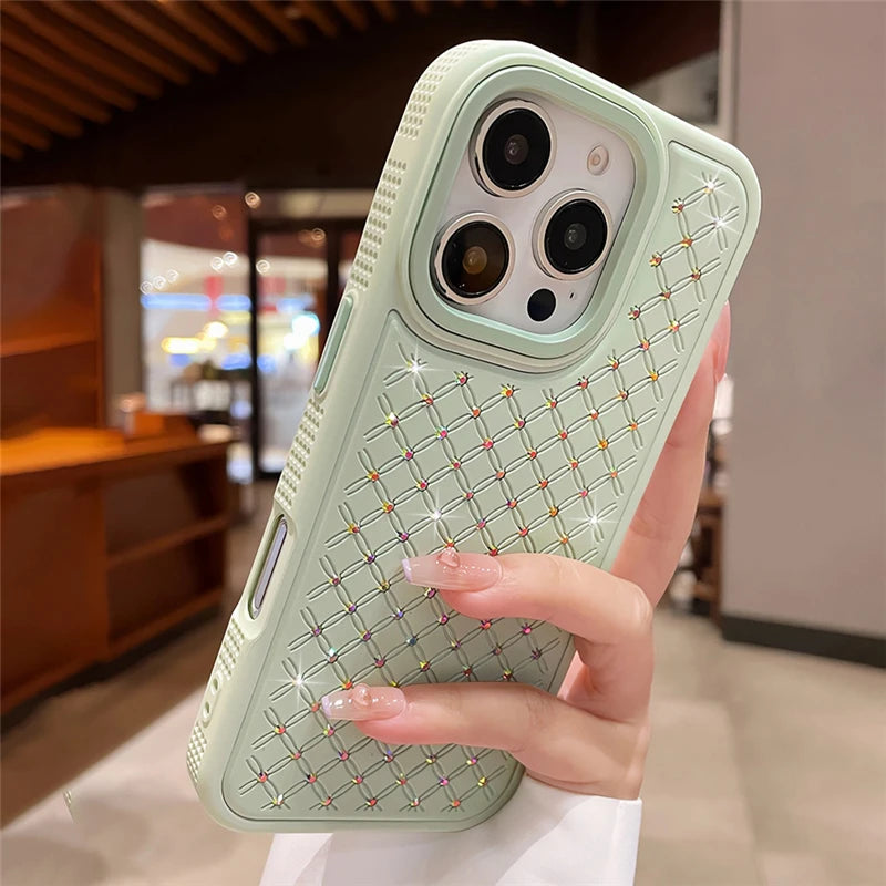 Luxus Glitzer Strass Gitter Hülle für iPhone 17