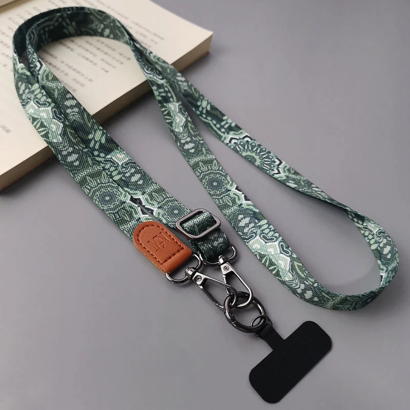 Retro Handy-Lanyard mit Totem-Muster und Clip