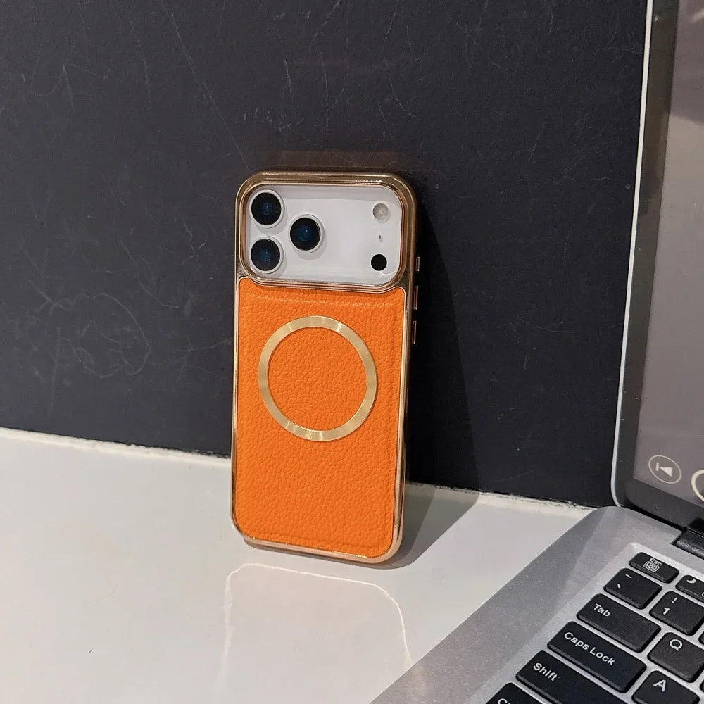 Magnetische PU-Lederhülle für iPhone 17 Pro Max