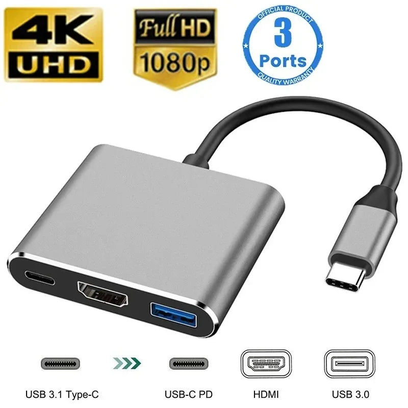 3-in-1 USB-C Hub mit HDMI und USB 3.0