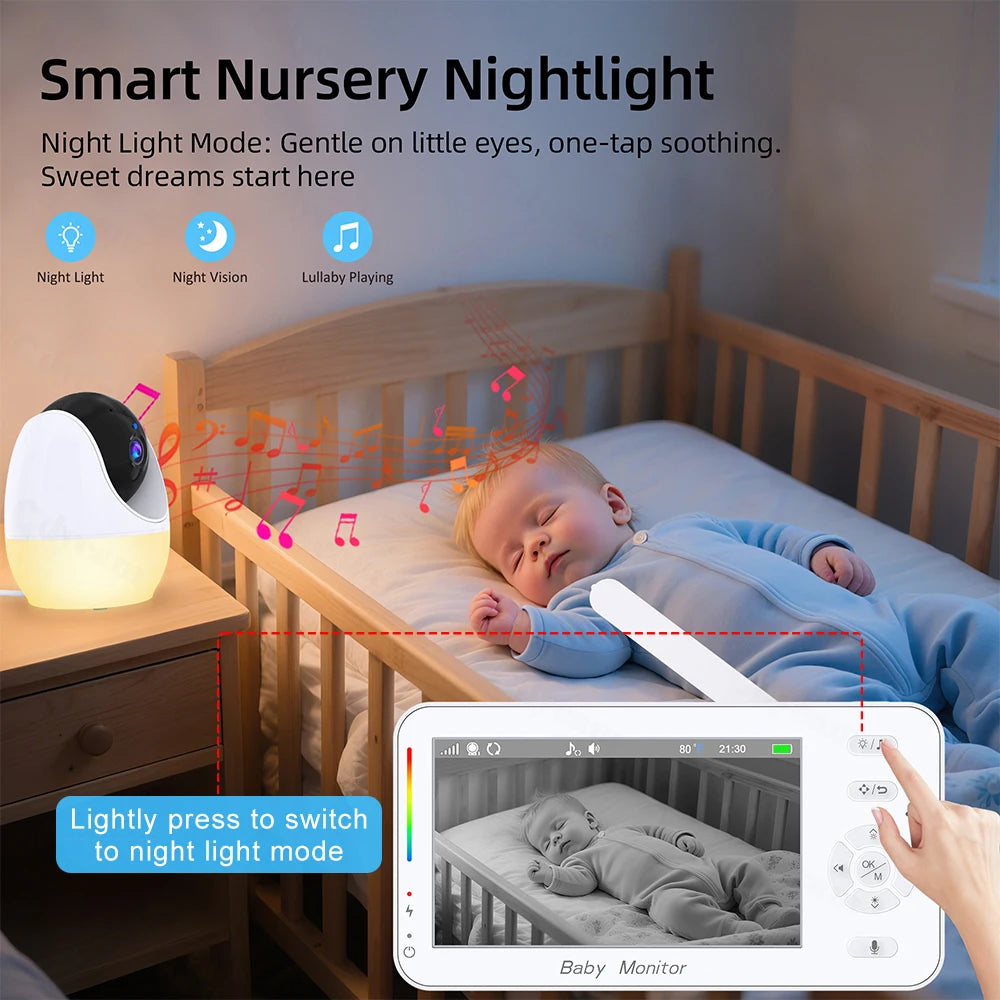 1080P HD WiFi Baby Monitor 4.3 inch with App
