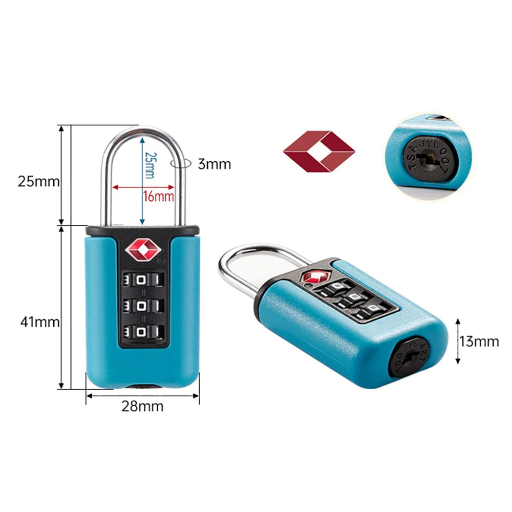 TSA Reiseschloss mit Zahlencode im Kontrastdesign
