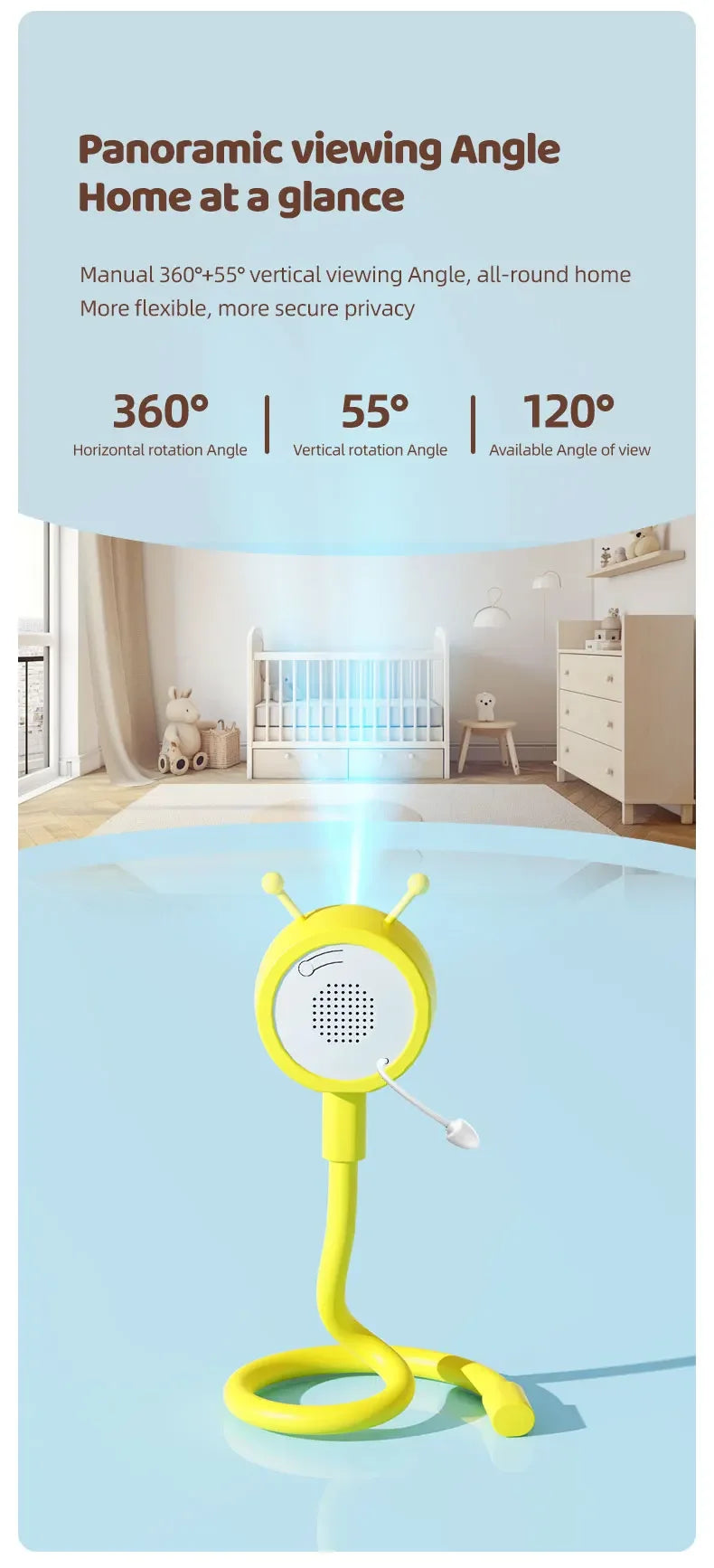 C11 Smart Baby Monitor HD Camera with Music Function