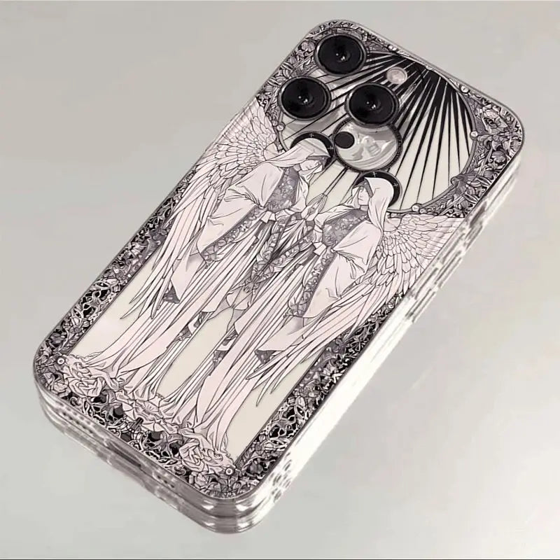 Retro Engel Rüstung Hülle iPhone 16–7 SE