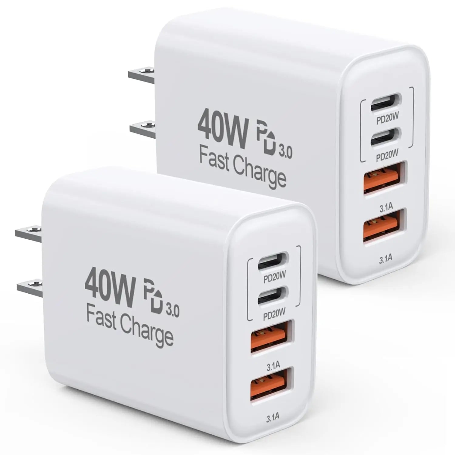 40W 4-Port USB Schnellladegerät Wandadapter