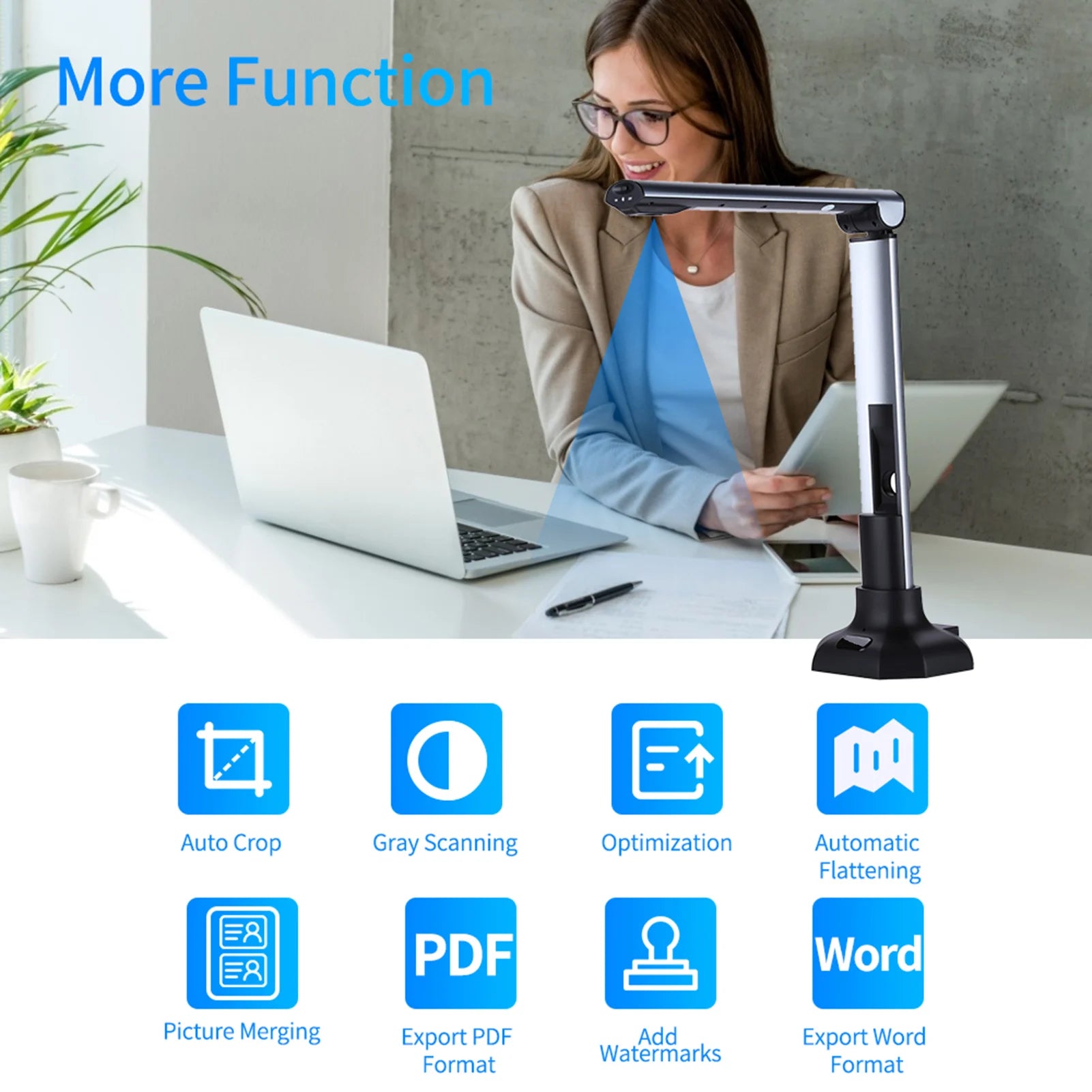 Portable Document Scanner 10MP HD Foldable