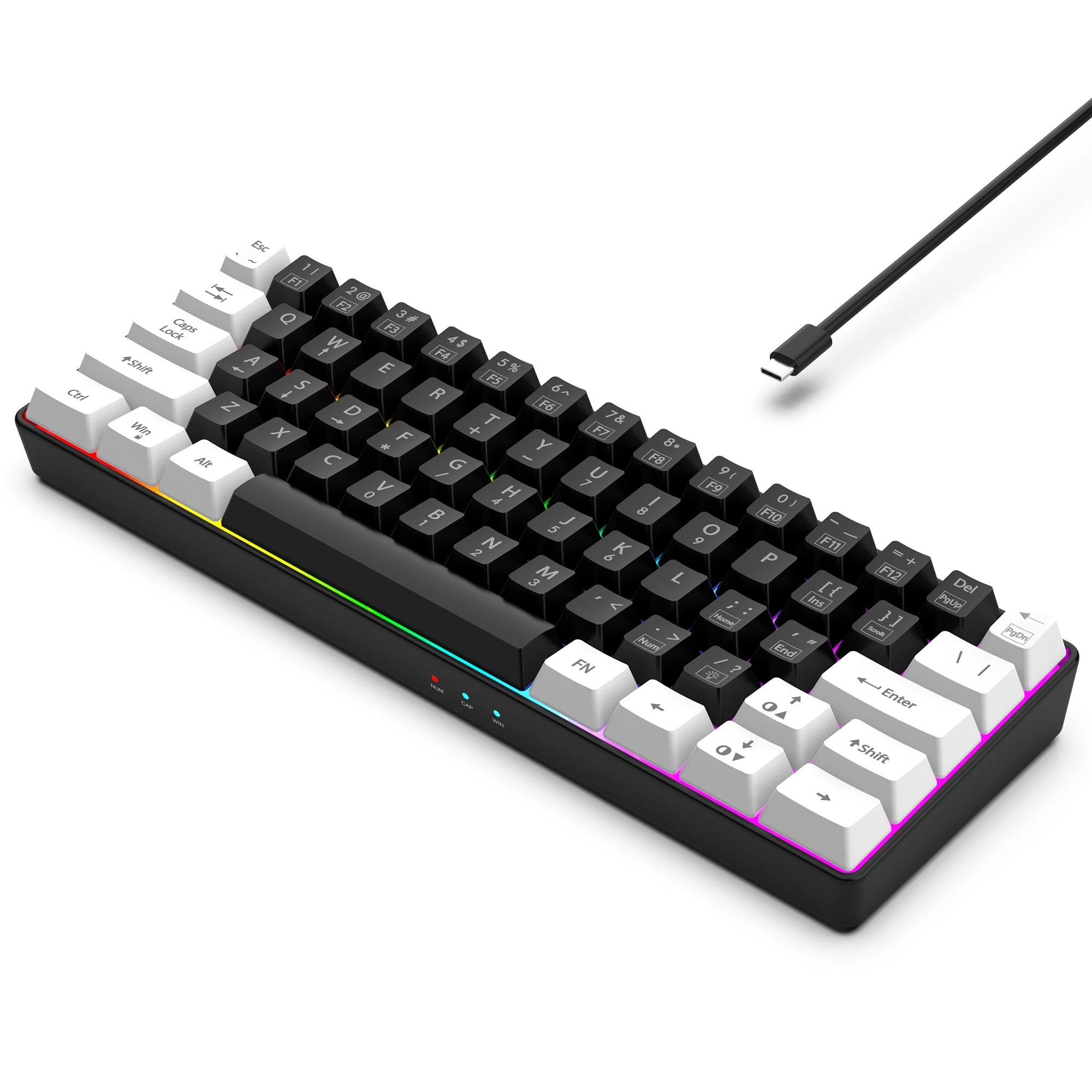 Kompakte 60% Gaming-Tastatur RGB