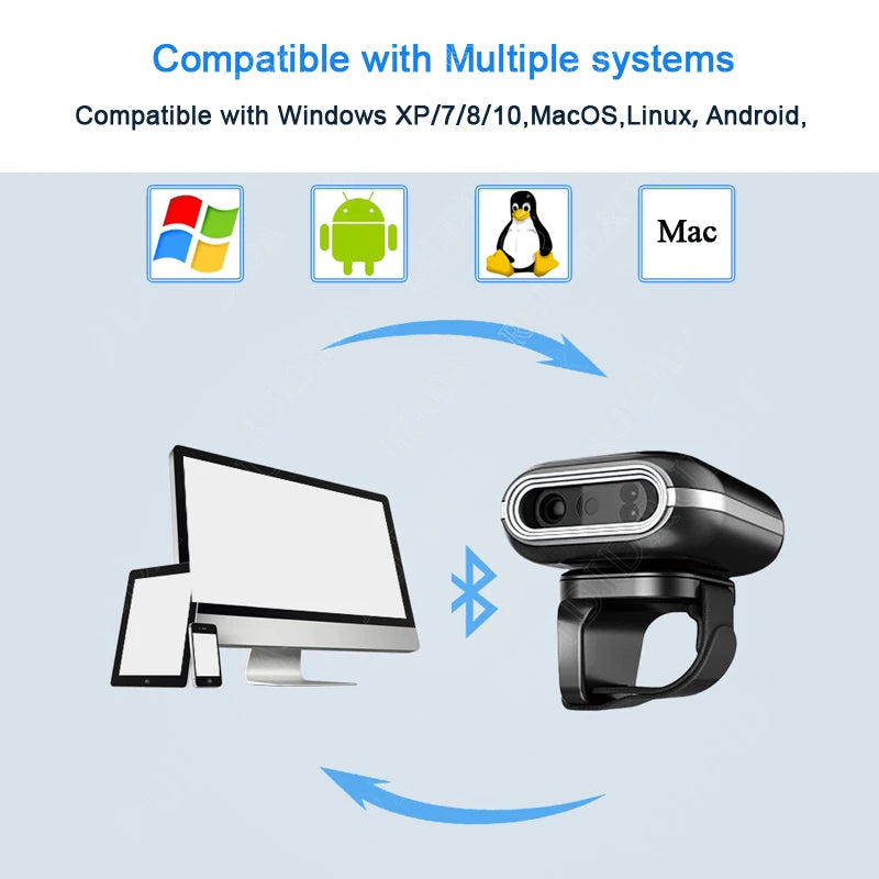 Portable Bluetooth Barcode Scanner Finger Ring