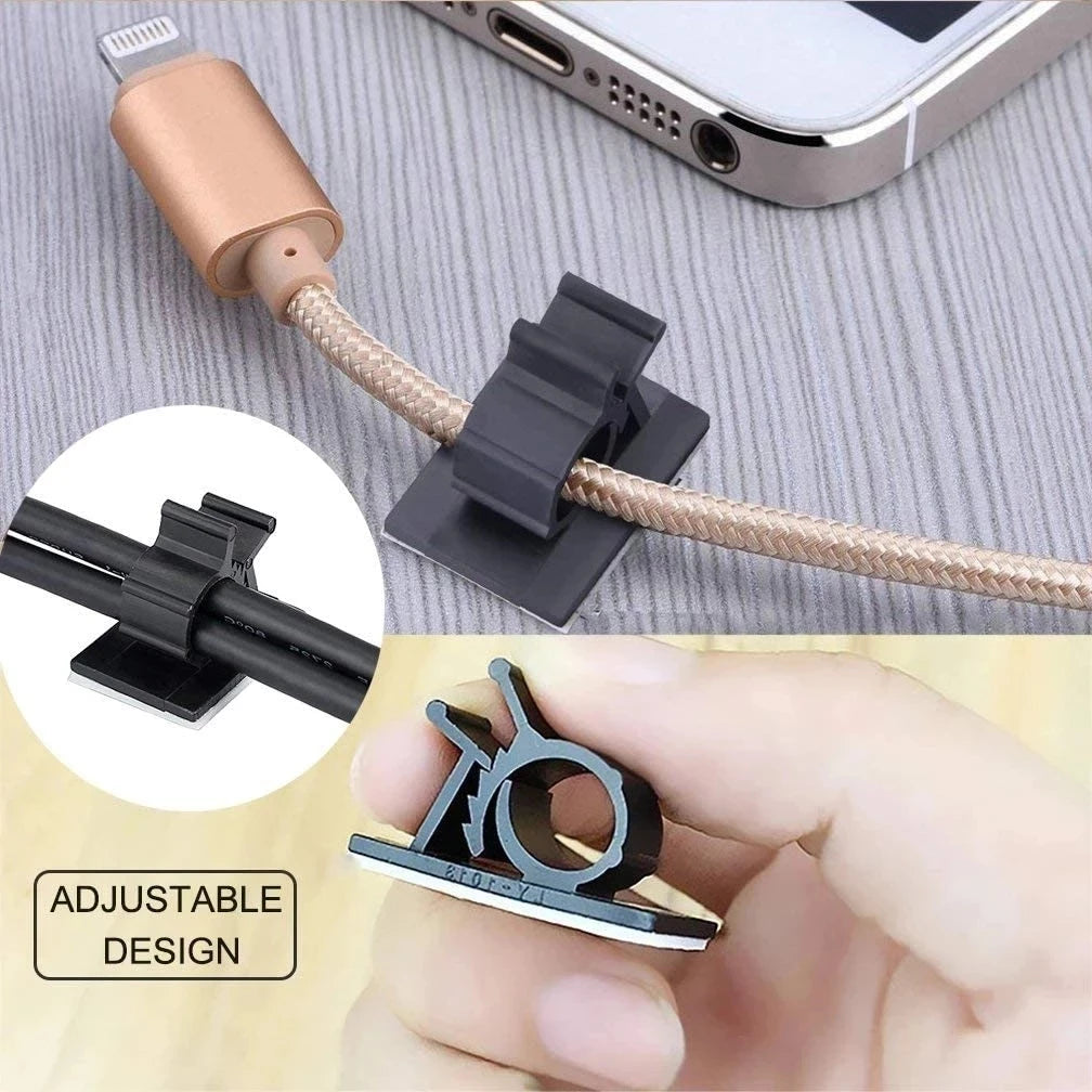 Self-adhesive cable clips for cable management at home