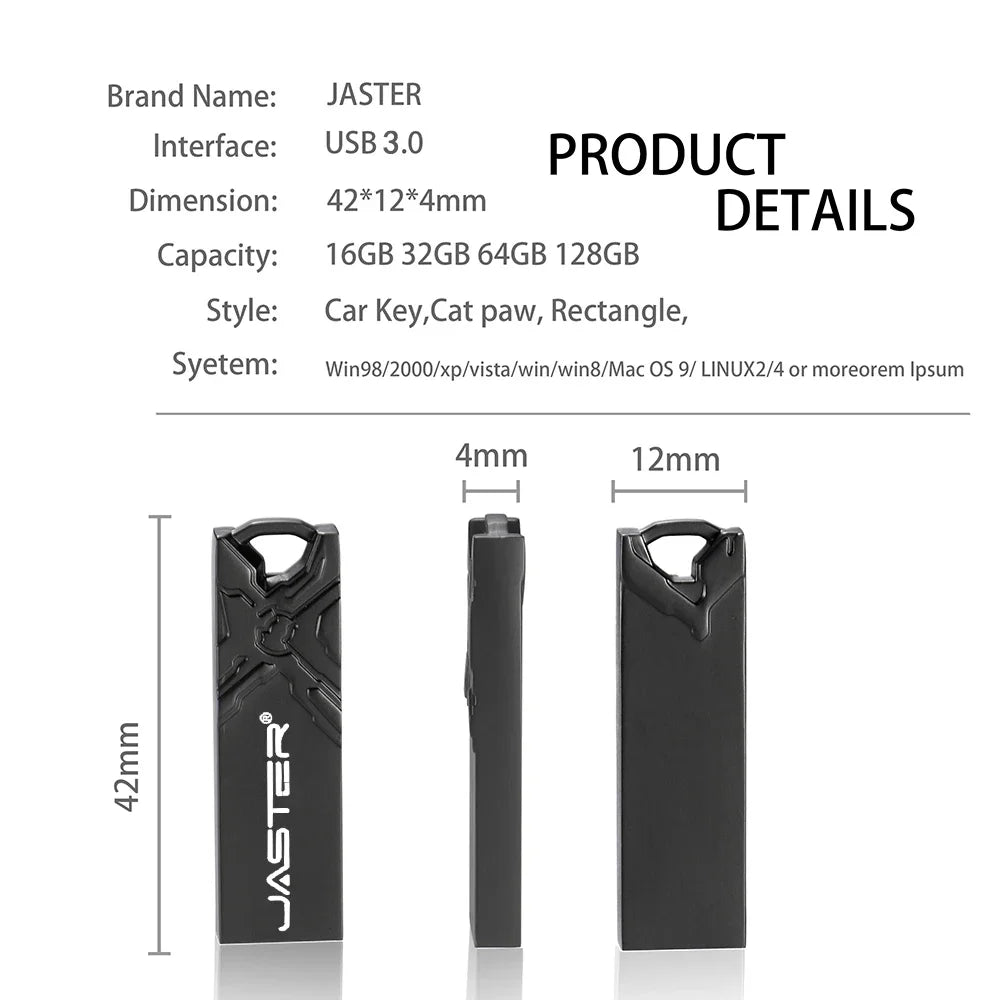 USB 3.0 Flash Drive 16-64 GB Metal