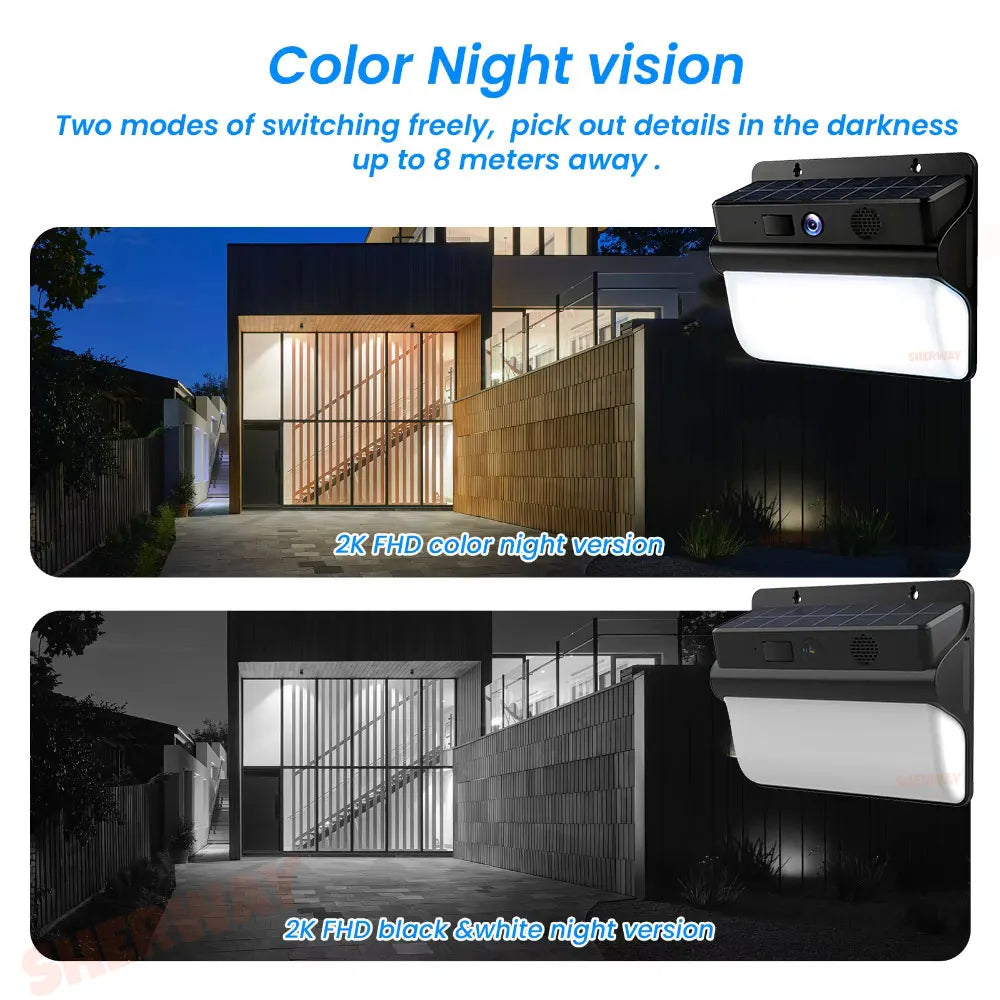 2K solar camera with Wi-Fi, battery & color night vision