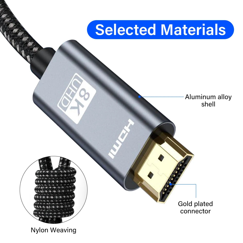 8K HDMI 2.1 Kabel 48Gbps 4K120Hz Ultra High Speed