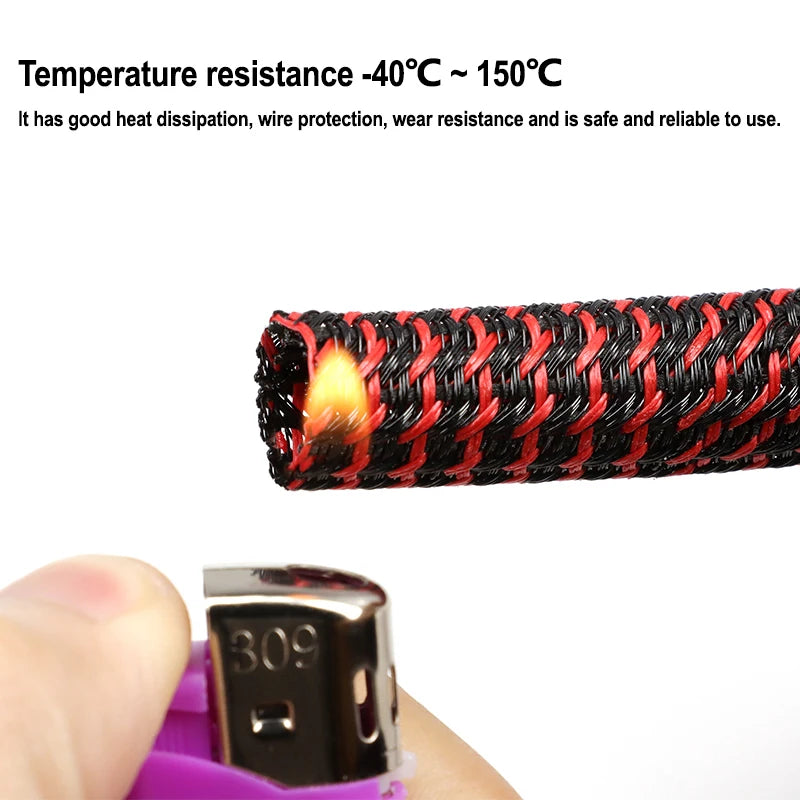 Rot-Schwarzer Selbstschließender Kabelschutz PET