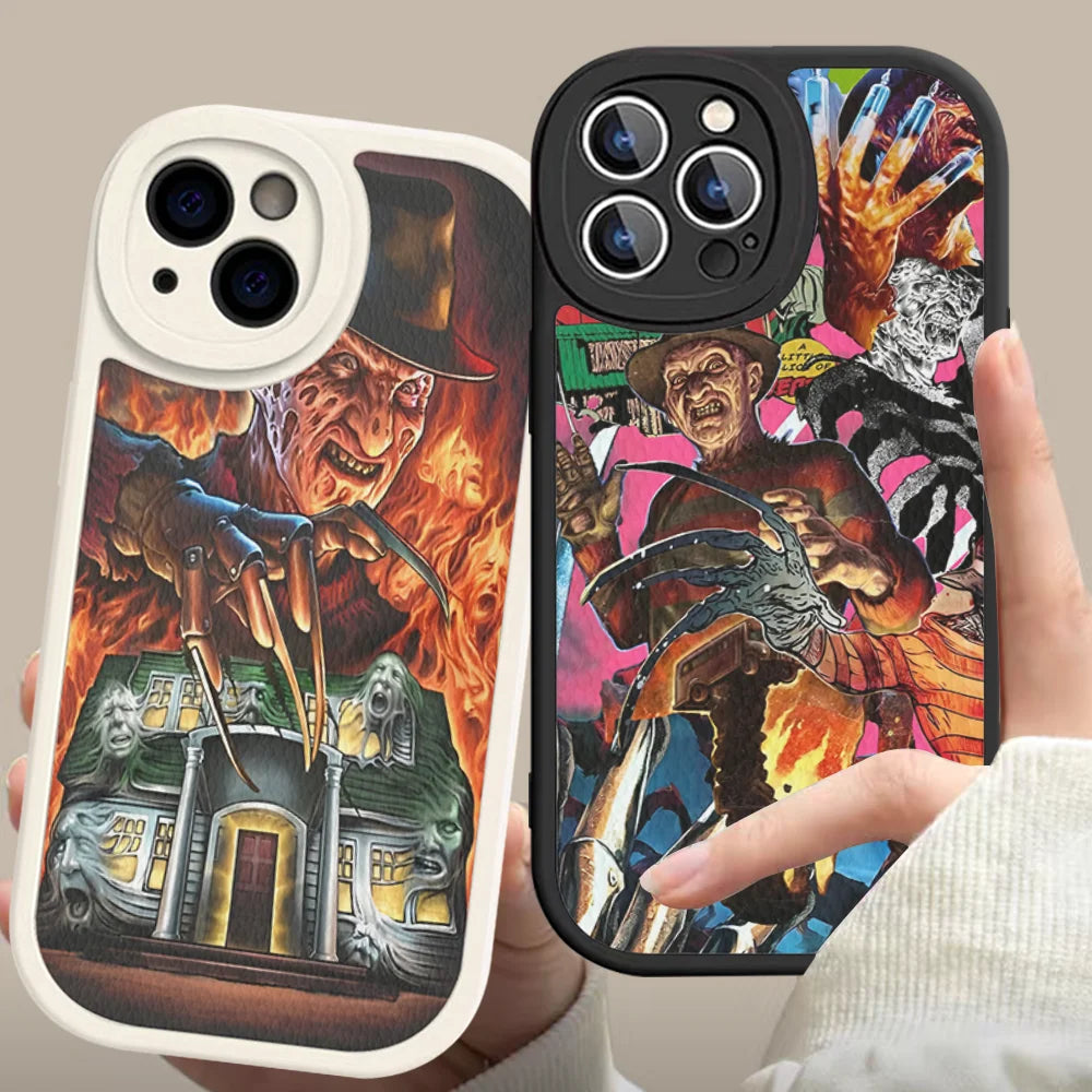 Freddy Krueger Horror Lederhülle für iPhone Modelle