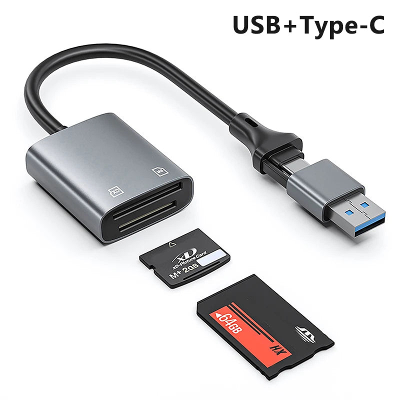 2-in-1 USB & Type-C Lightning Kartenleser Adapter