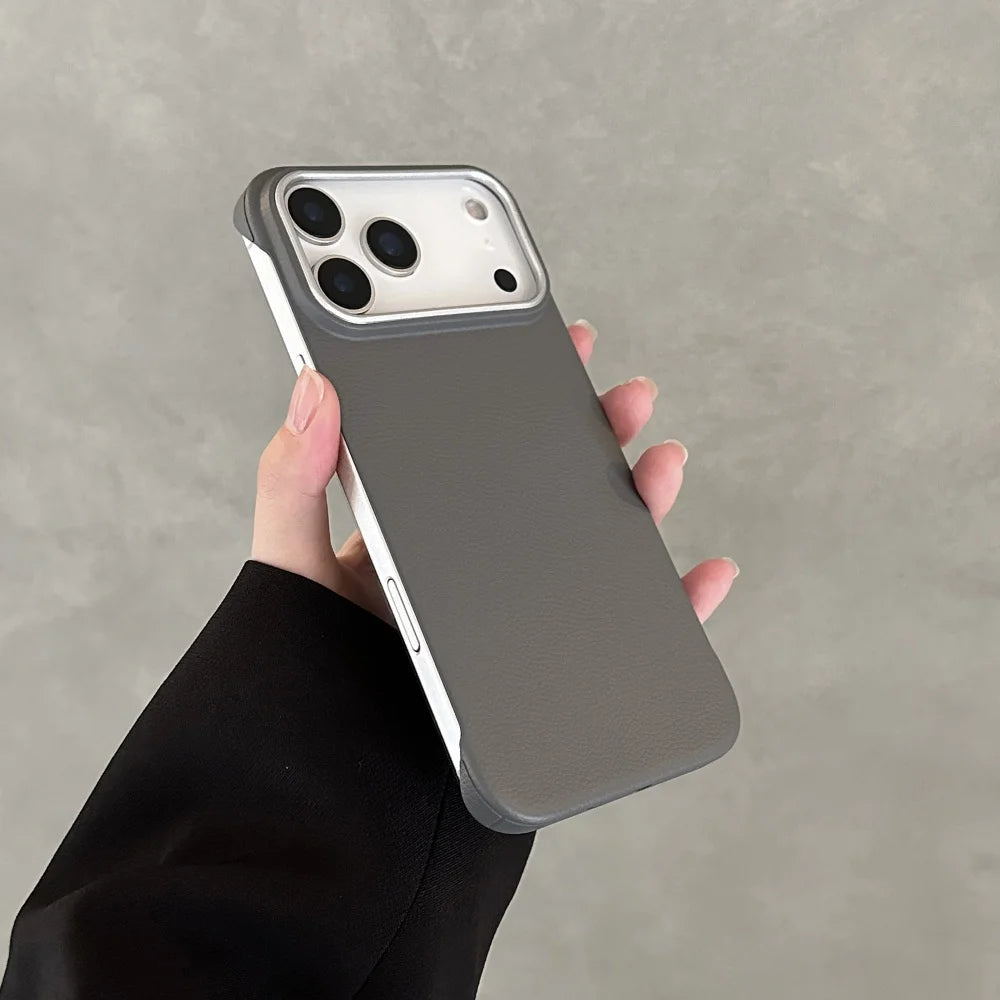 Frameless PU leather case for iPhone 17 series