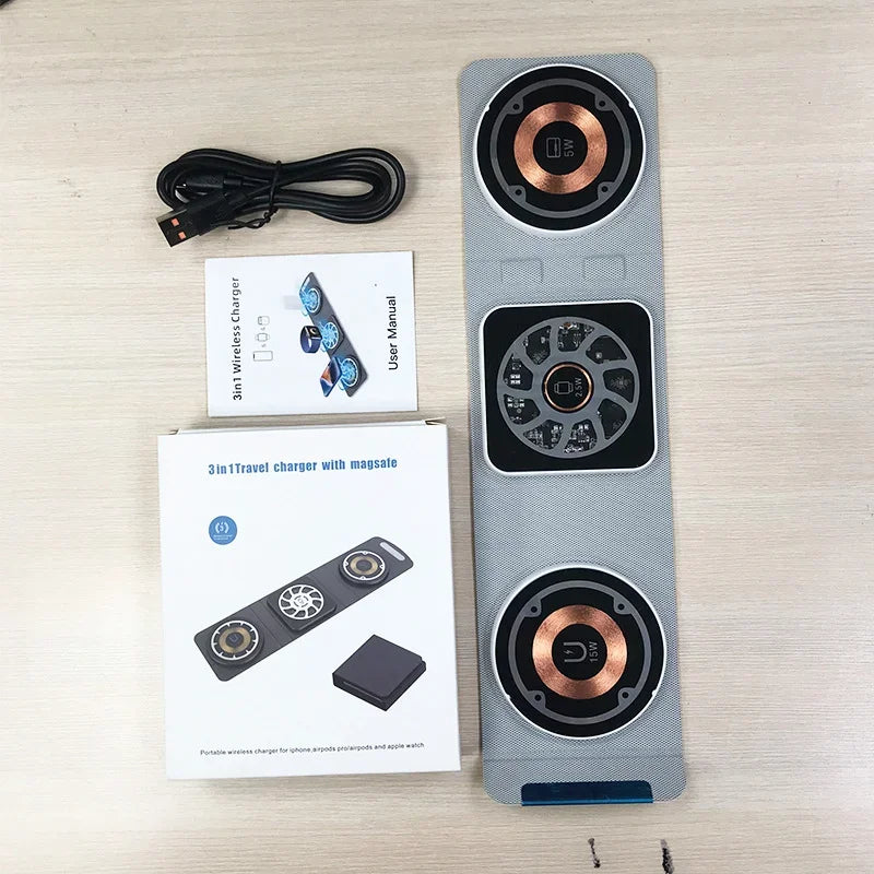 15W 3-in-1 Magnetic Foldable Power Bank